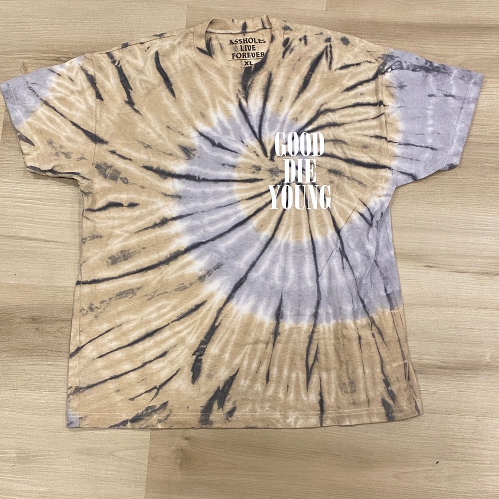 Men’s XL Assholes live forever with Good Die Young print Tie-Dye Graphic T-Shirt